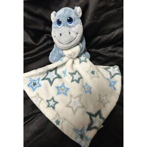 Little Beginnings Blue Hippo Star Plush Baby Security Blanket Lovey Nursery Gift